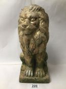 A CONCRETE LION WITH MARKING TO THE BASE PMTD COLLECTION 37 CM