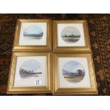 FOUR FRAMED AND GLAZED WATERCOLOURS SIGNED HODSON 23 X 23CMS