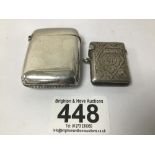 TWO HALLMARKED SILVER RECTANGULAR VESTA CASES 54GRAMS