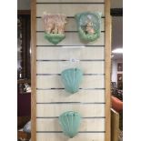 TWO PAIRS OF CERAMIC WALL SCONCES INCLUDING SLYVAC