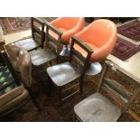 FOUR VINTAGE ELM CHAPEL CHAIRS