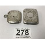 TWO RECTANGULAR SILVER VESTA CASES WITH ENGRAVED DECORATION, EARLIEST HALLMARKED BIRMINGHAM 1888