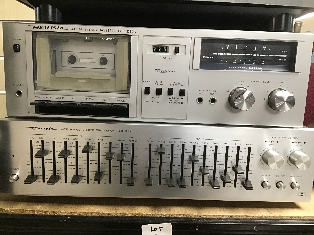 REALISTIC AUDIO EQUIPMENT SCT-24 CASSETTE DECK, WIDE RANGE STEREO FREQUENCY EQUALIZER 31-2000A, - Image 3 of 4