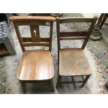 TWO VINTAGE CHAPEL CHAIRS