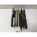 A QUANTITY OF PENS, FOUNTAIN, PARKER, WATERMANS AND GEEKS