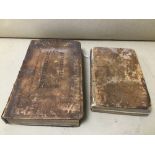 AN EARLY 18TH CENTURY BOOK 'POEMS ON SEVERAL OCCASIONS' DATED 1709, TOGETHER WITH ANOTHER BOOK