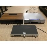 THREE HIFI SEPARATES, ROTEL STEREO RECEIVER RX-402, ROTEL NOISE REDUCTION SYSTEM RN-560 AND A JVC,