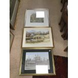 THREE FRAMED AND GLAZED PRINTS INCLUDES ROGER MAYLES BRIGHTON PAVILION, MIKE KNIGHT AND ANDREW