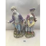 A PAIR OF LARGE 19TH CENTURY PORCELAIN FIGURES 37CMS