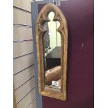 A SMALL GOTHIC MIRROR 52CMS HIGH