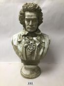 A CLASSICAL CHALK BUST OF BEETHOVEN 44CM