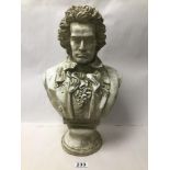 A CLASSICAL CHALK BUST OF BEETHOVEN 44CM