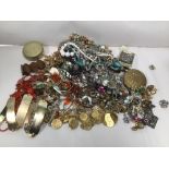 A BOX OF MIXED COSTUME JEWELLERY