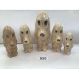 FIVE SAD EYES SYLVAC DOGS 2951/0 LARGEST 18CM