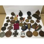 A COLLECTION OF VARIOUS MEDALS, MEDALLIONS AND COINS