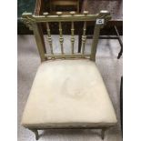 A VINTAGE GILDED BEDROOM CHAIR