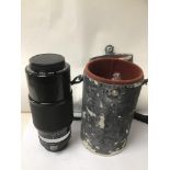 A NIKON ZOOM-NIKKOR 80-200 1:4.5 LENS WITH CASE