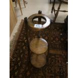A 1950'S OAK TWO TIER DISPLAY STAND 69CM HIGH