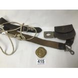 A VINTAGE GIRL GUIDE ASSOCIATION LEATHER BELT.