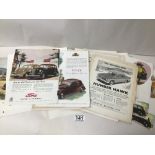 A COLLECTION OF MID CENTURY CAR ADVERT CUT OUTS, 48 IN TOTAL, DATING FROM THE 1940'S/50'S, INCLUDING