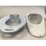 TWO VINATGE CHINA SLIPPER BED PANS