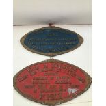 TWO VINTAGE FRENCH METAL PLAQUES 25CM