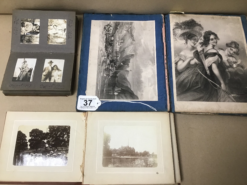 TWO EARLY 20TH CENTURY PHOTOGRAPH ALBUMS, ONE INCLUDING DATES DURING WWI, APPROX 70 IN TOTAL