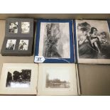 TWO EARLY 20TH CENTURY PHOTOGRAPH ALBUMS, ONE INCLUDING DATES DURING WWI, APPROX 70 IN TOTAL
