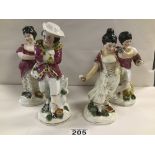 FOUR 19TH CENTURY STAFFORDSHIRE FIGURINES 21CM