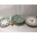 MIXED PLATES OF ORIENTAL AND ENGLISH WITH A ROYAL WORCESTER MINATURE VASE