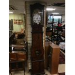 AN EARLY FRENCH LONGCASE/GRANDFATHER CLOCK WITH PENDULUM KEY AND WEIGHTS