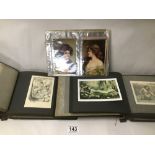 TWO ALBUMS OF LATE 19TH/EARLY 20TH CENTURY RISQUE PHOTOGRAPHS OF LADIES, SOME WITH HAND COLOURED