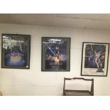 THREE FRAMED AND GLAZED MOVIE POSTERS (STAR WARS 1977) (RETURN OF THE JEDI 1983) AND (EMPIRE STRIKES