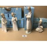 FOUR BOXED LLADRO FIGURES (505,868,4.676) LARGEST 27 CM