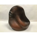 A STUDIO ART POTTERY NOSE SCULPTURE 26 CM HIGH