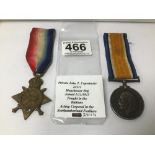 TWO WWI MEDALS BOTH WITH RIBBONS, PRIVATE JOHN.T.COPESTACKE FOUGHT IN THE BALKANS (24111) (