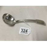 A GEORGE IV SCOTTISH SILVER SAUCE LADLE, HALLMARKED EDINBURGH 1826 BY ANDREW WILKIE, 63G