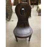 AN EARLY 19TH CENTURY ROSEWOOD HALL CHAIR