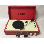 A STEEPLETONE MODEL SRP025 RECORD PLAYER, ELECTRICAL SAFETY TEST DATED 2018