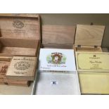 A QUANTITY OF CIGAR & CHOCOLATE WOODEN BOXES