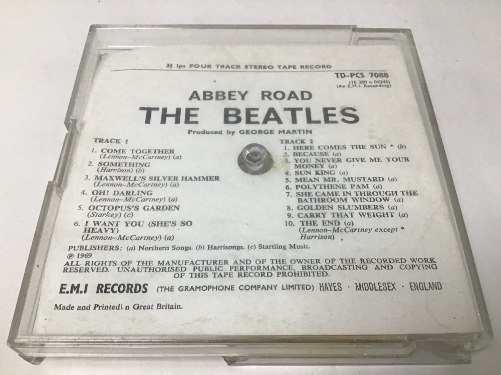 AN ABBEY ROAD THE BEATLES FOUR TRACK STEREO TAPE RECORD DATED 1969 (CASE BROKEN) - Image 4 of 4