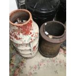 TWO VINTAGE CHIMNEY POTS LARGEST 77CMS