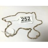A 9CT GOLD FIGARO LINK CHAIN, 47.5CM LONG WHEN UNDONE, 6.6G