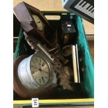 A BOX OF MIXED CLOCK PARTS