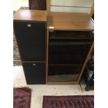 A QUANTITY OF HIFI SEPARATES INCLUDES CABINET, SONY SPEAKERS (SS5177), PIONEER C-D TAPE (PD-4050)