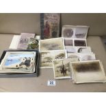 A COLLECTION OF POSTCARDS AND PHOTOGRAPHIC SLIDES FROM THE LATE 19TH/EARLY 20TH CENTURY, INCLUDING