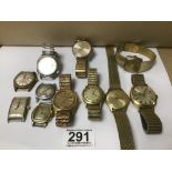 A COLLECTION OF VARIOUS GENTS WRISTWATCHES, INCLUDING ARGONAUT 25 JEWEL AUTOMATIC, SEKONDA 26