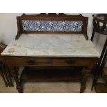 A VICTORIAN WASHSTAND WITH MARBLE TOP