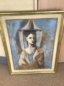 PABLO PICASSO, FRAMED LIMITED EDITION 179/500 CALLICHROMIE YOUNG WOMAN OF MAJORCA 1954 74 X 58CM