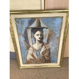 PABLO PICASSO, FRAMED LIMITED EDITION 179/500 CALLICHROMIE YOUNG WOMAN OF MAJORCA 1954 74 X 58CM